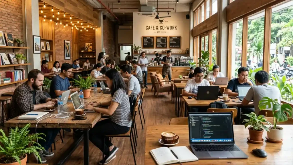 Layout Co-working Space di Dalam Kafe